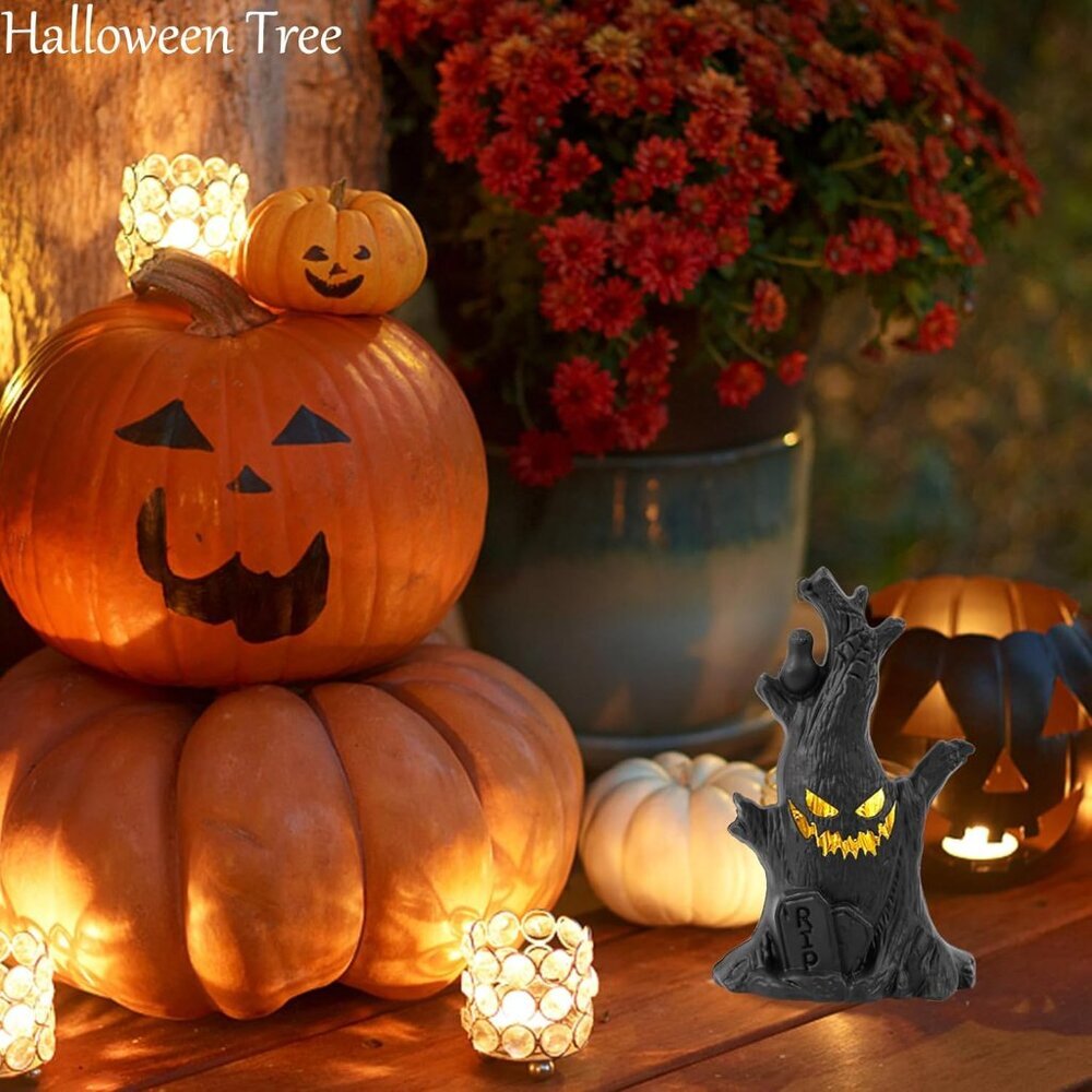 Halloween Tree, Scary Halloween Decorations Night Light, Fall Tiered Tray Decor - Picture 4 of 6